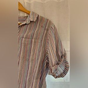 Madewell Small Rainbow Striped Short Sleeve Button Up